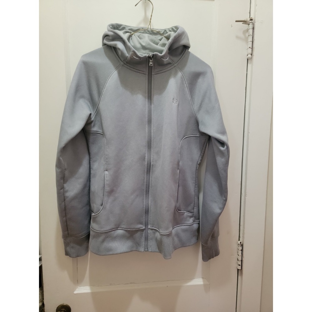 UA Under Armour Hoodie Women Medium Grey Full Zip Up Sweatshirt Coldgear